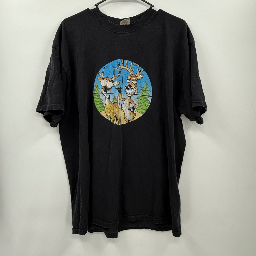 Jerzees Heavyweight Cotton‎ Graphic T-Shirt Funny Deer Graphic Tee XL